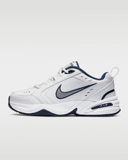 Nike Air Monarch IV Men's Training Sneakers, White/Metallic Silver-Midnight Navy — listing 3