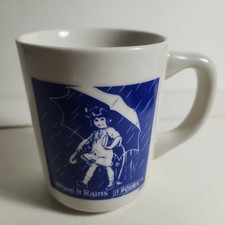 Morton Salt "When It Rains It Pours" 1914 Umbrella Girl Advertising Coffee Mug — listing 6