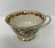 Flintridge China Cream & Platinum Trim Teacup and Saucer Set — listing 3