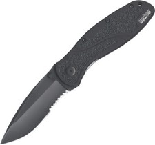 Kershaw Blur Linerlock A/O Folding Pocket Knife, Black Serrated Blade — listing 5