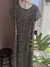 Vintage Silver Sequin/Mesh Evening Bag with Snake Chain Strap — listing 6