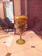 Antique Bronze-Mounted Ceramic Urn with Enameled Birds & Flowers Decoration, Twin Handles — listing 6