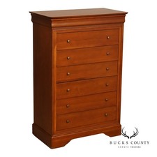 Louis Philippe Style 5-Drawer Tall Chest of Drawers in Cherry Finish — listing 4