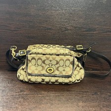 Coach Signature Mini C Jacquard Hobo Shoulder Bag with Tan Leather Trim — listing 5