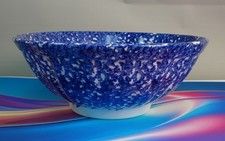 Italian Blue Spongeware Ceramic Charger Plates, Pair (approx 13-14 inch) — listing 2