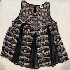 Black and White Polka Dot Mesh Cowl-Neck Top, Size Small — listing 2