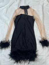 Fashion Nova Turkey Feather Trim Strapless Bustier Corset Top, Taupe/Mocha, Size Medium