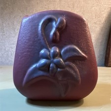 Vintage Purple/Lavender Matte Glaze Art Pottery Vase with Ribbed Baluster Form — listing 4