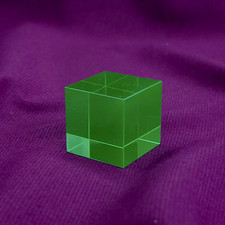 Green Uranium Glass Cube Pattern Covered Sugar Bowl (Jeannette Cubist), 5 inches tall — listing 2