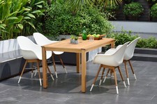 1960s Mid-Century Teak Veneer Dining Table with 6 Chairs — listing 6