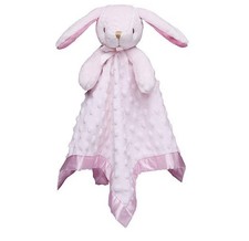 Baby Bunny Security Blanket Lovey with Blue Star Print and Yellow Satin Trim — listing 4