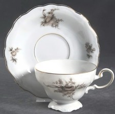 Johann Haviland Bavaria Germany Porcelain Teacup and Saucer with Platinum Trim — listing 6