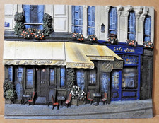 Scott Steele Dimensional 3D Cafe Scene Wall Art Plaque - Parisian Storefront