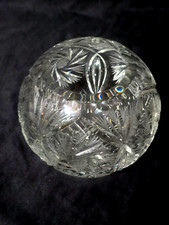 Crystal Clear Footed Covered Candy Dish, Pinwheel Cut Lead Crystal with Spire Finial — listing 4