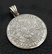 Sterling Silver Phaistos Disc Pendant with Ancient Minoan Hieroglyphic Spiral — listing 6