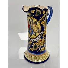 Italian Hand-Painted Hexagonal Ginger Jar / Covered Urn with Crackle Glaze and Yellow Fruit Motif — listing 5