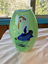 Vintage Emerald Green Art Glass Basket with Twisted Pinched Handle — listing 6