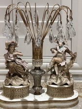 Vintage Italian Capodimonte-Style Porcelain Table Lamp with Applied Roses — listing 2