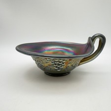 Fenton Carnival Glass Amethyst Dragon and Lotus / Iris Herringbone Ruffled Bowl — listing 2