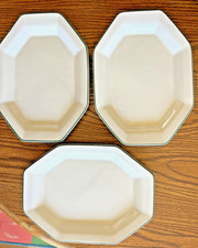 Octagonal White Ironstone/Porcelain Relish Dish with Blue Double-Line Border — listing 5