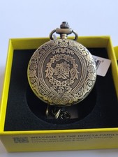 pocket chain Vintage-Style Quartz Pocket Watch with Floral Engraved Case and Chain — listing 3