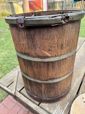 Antique Small Oak Wooden Barrel / Keg with Iron Bands — listing 5