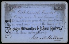 1900 Chicago, Milwaukee & St. Paul Railway Annual Employee Pass No. 4214 — listing 6