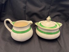 Soho Pottery Solian Ware Covered Vegetable Serving Dish, Queens Green Pattern