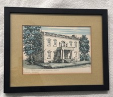 Framed Watercolor-Style Print of Waterfront Mansion with Sailboat — listing 2