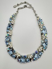 Vintage Rhinestone Choker Necklace with Baguette Stone Stations — listing 6