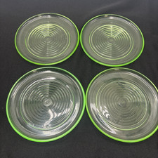 Vintage Uranium Glass Hobnail Pattern Salad/Luncheon Plate with Wide Beaded Rim — listing 6
