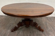 Antique Oak Dining Table with Carved Fluted Legs and Claw Feet — listing 3