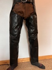 Brooks Leather Motorcycle Chaps, Black — listing 2