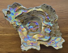 Vintage Iridescent Carnival Glass Ruffled Bowl — listing 3