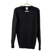 L.L.Bean 100% Cashmere Waffle-Knit Crewneck Sweater, Men's M-Reg, Camel/Tan — listing 6