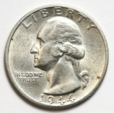 1944 Washington Silver Quarter (90% Silver)