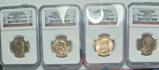 US Coin Collection Lot - 250th Anniversary Semiquincentennial Sets, 2007 Presidential Dollars (NGC), 1977 Mint Set Partial, Silver Classics & SBA Dollars