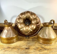 Vintage Copper Fluted Bundt Cake Mold with Wall-Hang Loop, 10.5 in.
