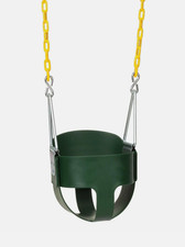 Green Full-Bucket Toddler Swing Seat with Coated Chains and T-Bar — listing 3
