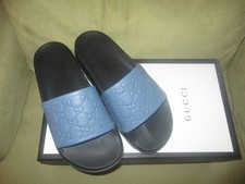 Gucci GG Guccissima Leather Slide Sandal, Brown/Black — listing 3