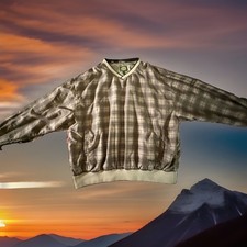 Cabela's Men's Rust Orange Henley Pullover with Denim Collar, Size XL Tall