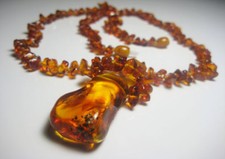 Vintage Genuine Baltic Amber Beaded Choker Necklace 16in