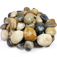 River Rock Pebble Stone Photo Frame, Natural Beach Stones on Cement, Tabletop 4x6