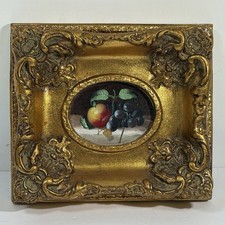 Vintage Still Life Fruit Print in Distressed White Wood Frame, 22" x 26" — listing 4
