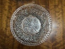 Anchor Hocking Stars and Bars Pressed Glass Serving Bowl 10.75"