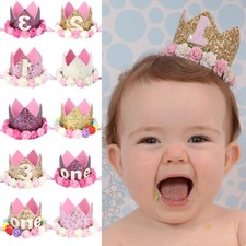 Pink Sequin Crown Headband with Bow and Rose Flowers - Baby/Girls Party Photo Prop — listing 6
