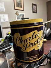Vintage Charles Chips Pretzels Tin Can with Speckled Lid — listing 3
