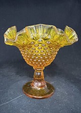 Vintage Amber Blown Glass Ruffled Rim Bowl — listing 4