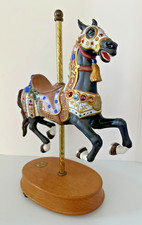 Tobin Fraley American Carousel Collection Fourth Edition Limited Edition Porcelain Carousel Horse Music Box, numbered 536/8500, Christmas holly motif on oak base — listing 3