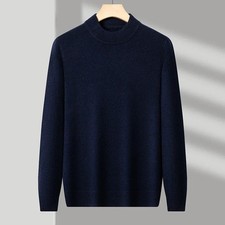 Navy & White Textured Knit Sweater, Size L — listing 3